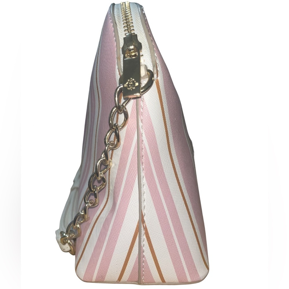 Nanette Lepore Pink & Cream Striped Dome Crossbody Bag - Picture 9 of 10